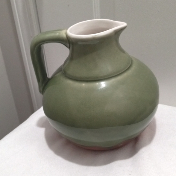 Baum Brot Green Celadon Drip Large Ceramic Pitcher - Picture 5 of 6